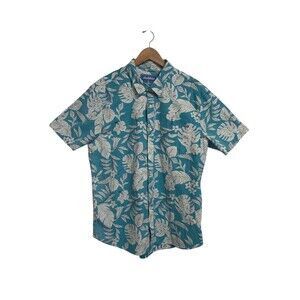 Chubbies Men’s XL Tropical Hawaiian Shirt Blue Floral Short Sleeve Button Up